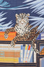 Hermès Navy/Multicolour Cashmere Silk Les Douze Leopards Shawl 140cm