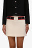 Maje White/Red Tweed Flare Mini Skirt Size 34