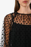 Samsoe Samsoe Black Sheer Polka Dots 'Madie' Top Size XS