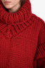 MUMS Red Cable Knit Turtleneck Chunky Sweater One Size