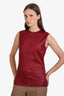 Givenchy Red Shiny Sleeveless Top Size 38