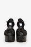 Saint Laurent Black Leather Studded Platform 'Candy' Heels Size 38
