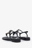 Pre-loved Chanel™ Interlocking CC Logo Leather T-Strap Sandals Size 38