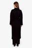 Anine Bing Black Wool Cashmere Belted Open Coat Size XS