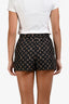 Louis Vuitton Black/Beige Monogram Silk Shorts Size 34