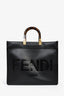 Fendi Black Leather Medium Sunshine Shopper Tote with Strap