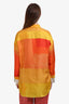 Partow Yellow/Orange Silk 'Hugo' Long Sleeve Top Size 0