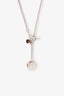 Hermès Sterling Silver and 18K Rose Gold Ex-Libris Necklace, Small Model