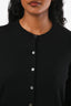 Burberry Black Wool Nova Check Neck Trip Button Up Cardigan Size M