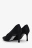 Pre-loved Chanel™ Black Satin CC Camellia Pump Size 37.5