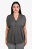Brunello Cucinelli Grey Cashmere Silk Blend Monili Detail Sleeveless Sweater Size M