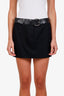 Alexander Wang Black Cow Leather Belted Mini Skirt Size 2