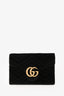 Gucci Black GG Marmont Chain Wallet Matelasse Velvet Mini