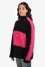 Louis Vuitton Black/Hot Pink Wool Alpaca Blend Logo Front Half Zip Sweatshirt Size M