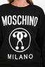 Moschino Couture Black Logo Crewneck Long Sleeve Sweater Size 40