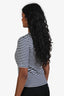 T-shirt Henley rayé en coton, marine/blanc, taille XS, de la marque Frame