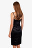 Just Cavalli Black Satin Bustier Midi Dress Size 40
