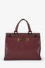 Gucci Burgundy Pebble Leather Medium Zumi Top Handle Bag