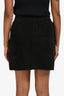 Acne Studios Black Lamb Suede Zip Front Mini Skirt Size 34