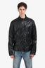 Versace Black Leather Biker Jacket Size 52 Mens