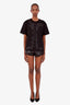 Saint Laurent Black Leather Mini Shorts Size 36