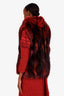 Vintage Red/Black Fox Fur Vest Est Size M