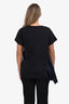 Dries Van Noten Black Asymmetrical Short Sleeve T-Shirt Size M