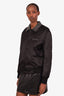 Saint Laurent Black Crystal Embellished Bomber Jacket Size 38
