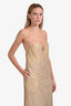 Cavanagh Baker Gold Crystal Strapless Hidden Corset Gown Size S
