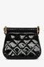 Pre-loved Chanel™ 2022+ Black Patent Leather Quilted Frame Clutch Flap with Chain