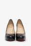 Christian Louboutin Black Patent Leather Round Toe Heels Size 38.5