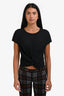 Smythe Black Cotton Front Knot Top Size M