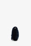 Miu Miu Navy Velvet Matelasse Crystal Flap Shoulder Bag With Strap
