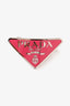 Prada Silver Tone/Pink Triangle Logo Hair Clip