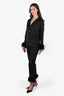 Nadine Merabi Black Satin 'Darcy' Pajama Set Size S