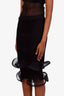 Simkhai Black Kelso Plissé Pencil Skirt Size S