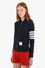 Thom Browne Navy 4 Bar Zip Up Hoodie Size 0