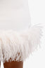16Arlington White Ostrich Feathers Mini Dress Size 8