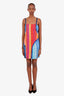 Moschino Cheap & Chic Blue/Orange Text Print Mini Dress Size 10