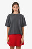 Lisa Yang Grey Cashmere 'Cila' Short Sleeve Crewneck Sweater Size 1
