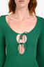 Max Mara Green Knit Keyhole Long Sleeve Maxi Dress Size S