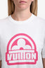 Louis Vuitton White/Pink Cotton Graphic Logo T-Shirt Size S
