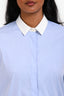 Brunello Cucinelli Blue Cotton Collared Button Down Shirt Size S