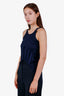 Dion Lee Navy Ribbed Corset Tank Top Size US 4