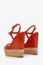 Gucci Red Patent Leather Wedge Sandals Size 36.5