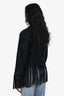 Veste Barbara Bui en daim noir à bordure à franges Taille 40
