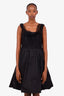 Lida Baday Black Cotton Silk Lacey Sleeveless Midi Dress Size 10