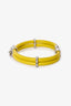 Louis Vuitton 2013 Neon Green Palladium-Plated Brass Leather Keep It Twice Bracelet