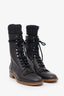 Pre-loved Chanel™ Brown Leather Fringe Detail Combat Boot Size 40