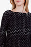 Alaïa Black Wool Blend Knit Wave Print Tunic Top Size 38